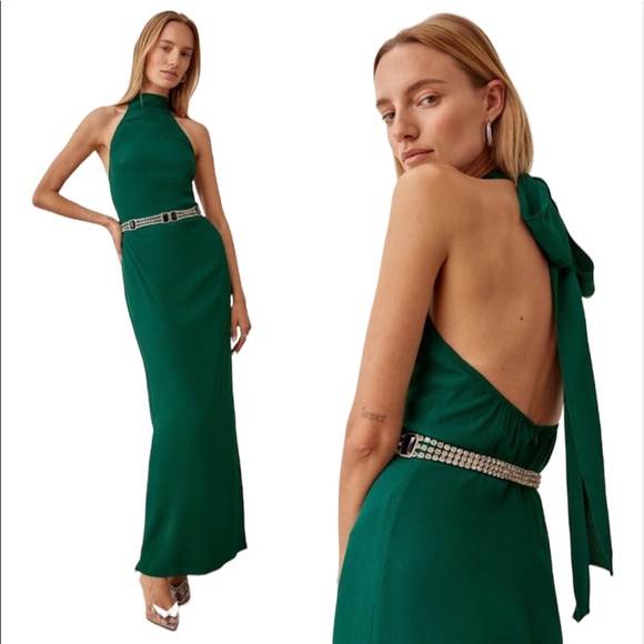 Reformation Filippa Green Halter Dress - Picture 4 of 15